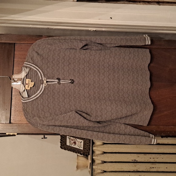 Woolrich woman's size S vintage charcoal Heather cotton/ramie blend sweater - Picture 1 of 6